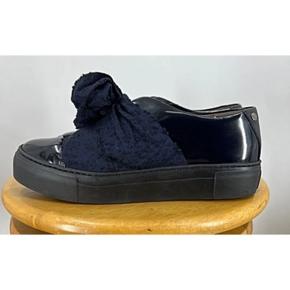COPY - AGL ATTILIO GIUSTI LEOMBRUNI, NAVY BOW platform slipon sneaker 38.5/8.5